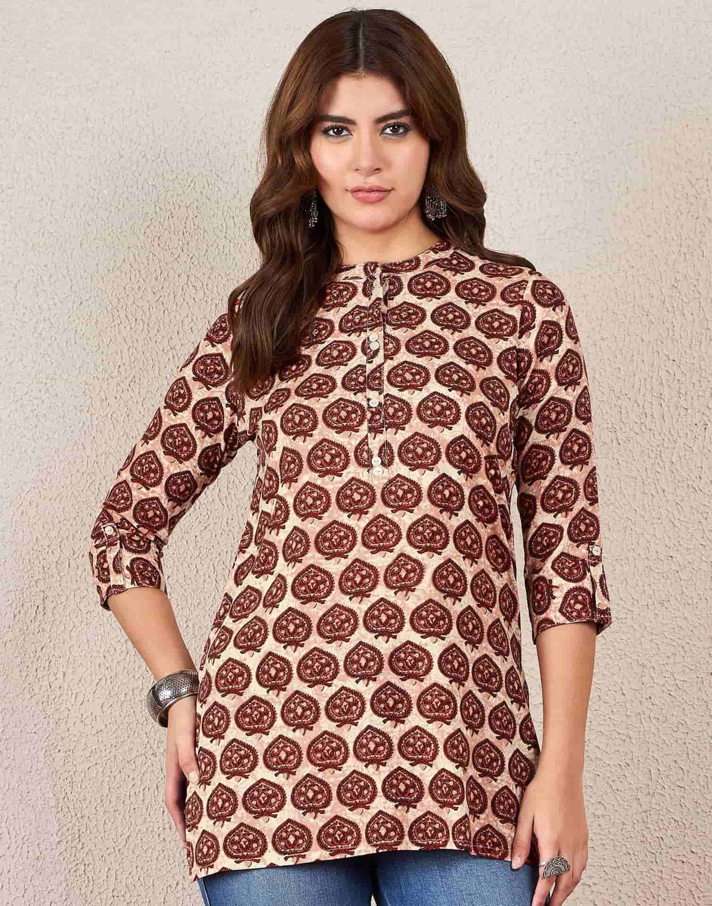 Cotton Printed Straight Kurti