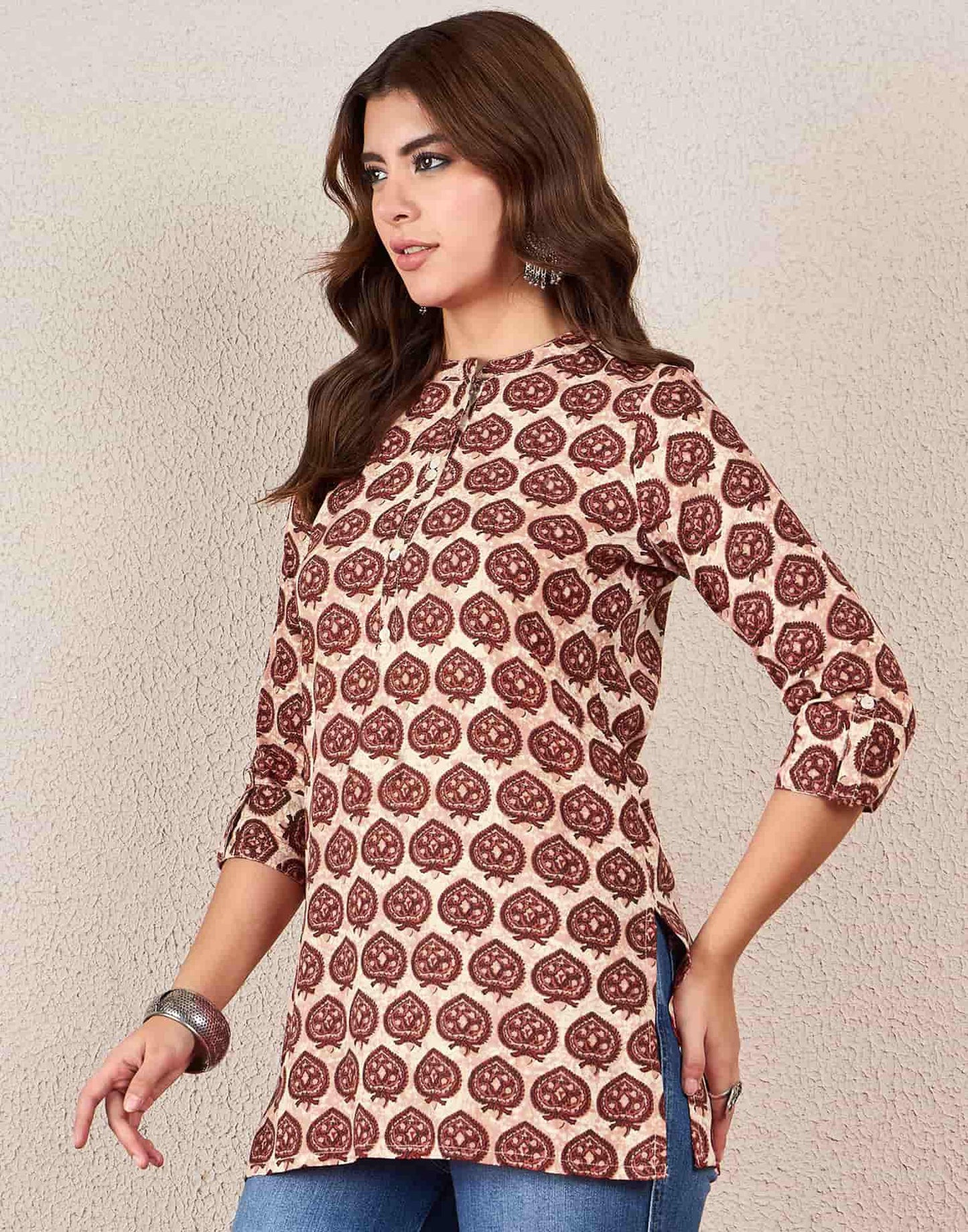 Cotton Printed Straight Kurti