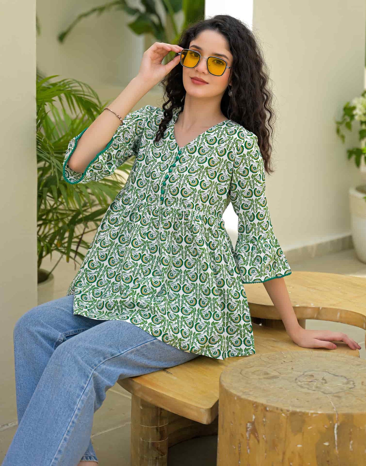Cotton Printed Straight Kurti