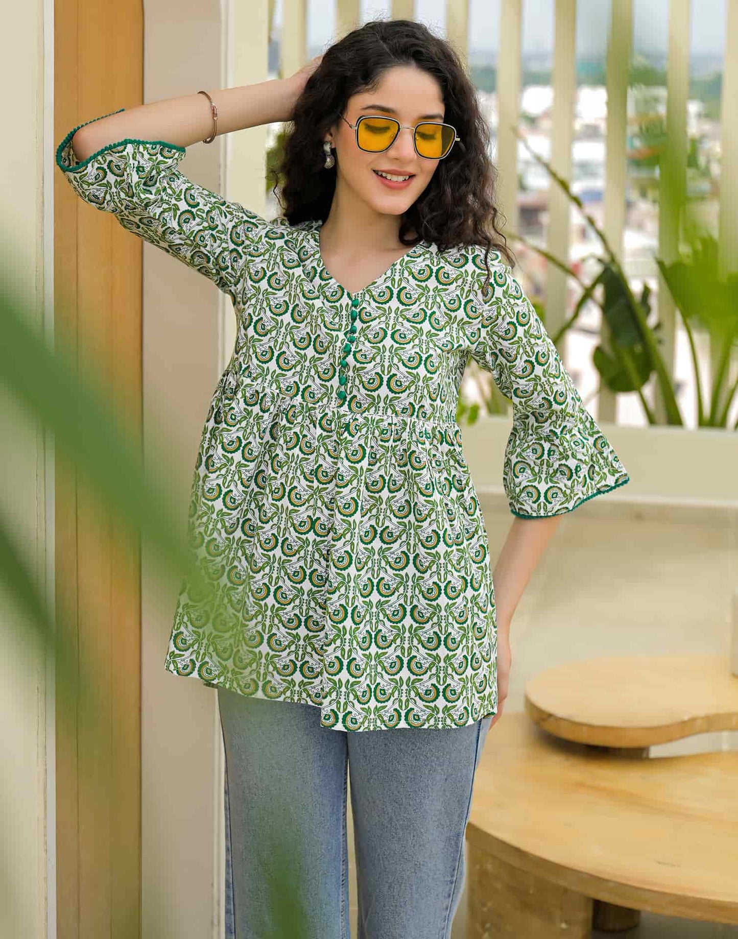 Cotton Printed Straight Kurti