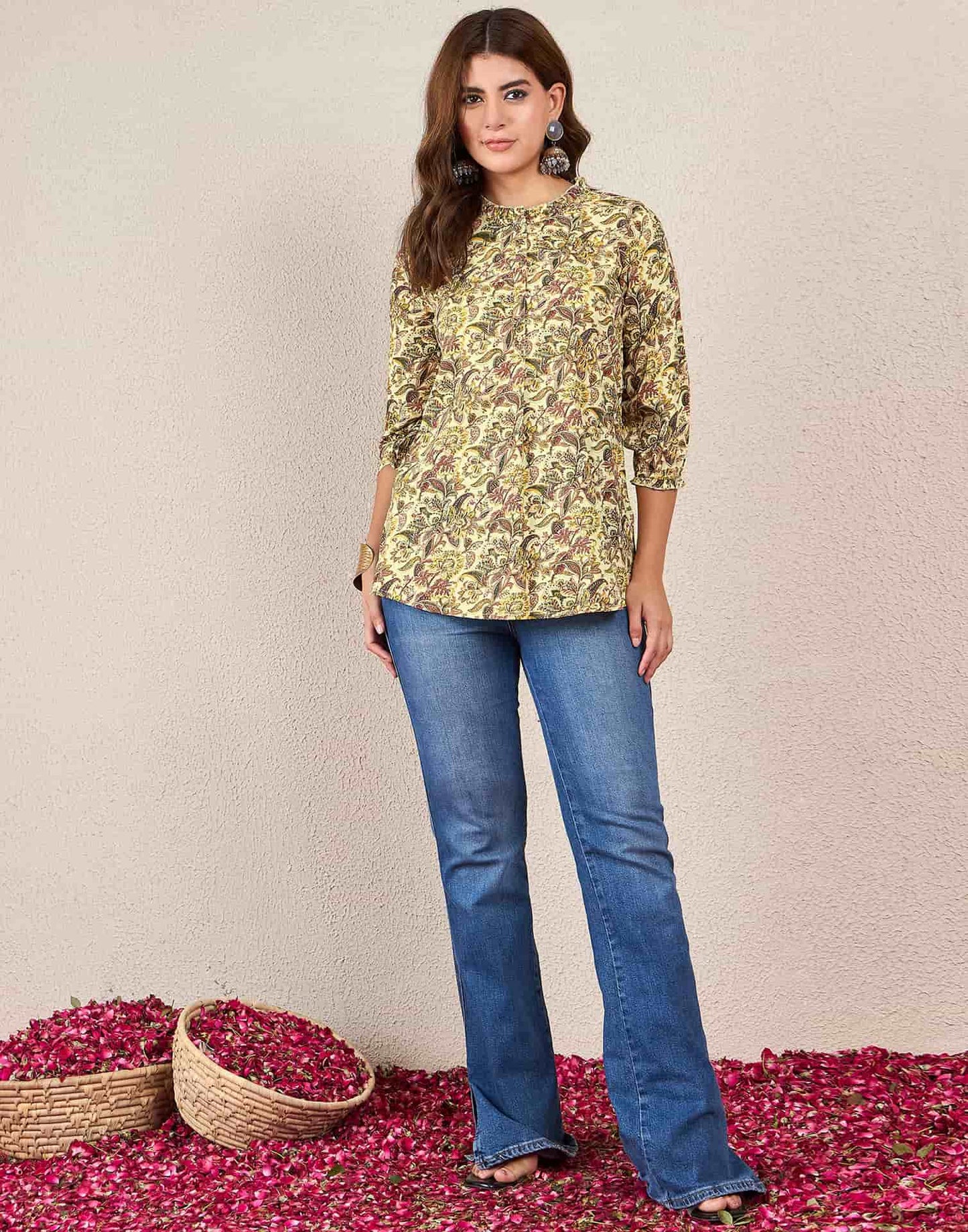 Cotton Printed Straight Kurti