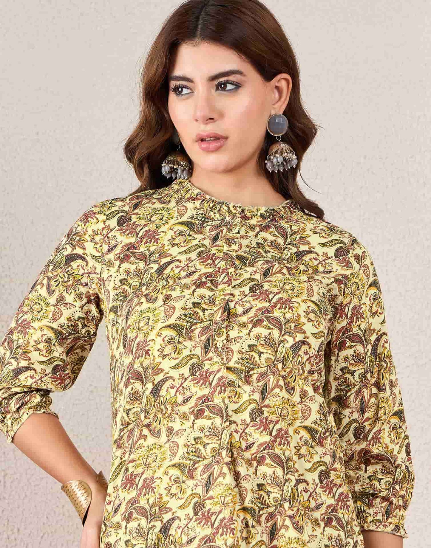 Cotton Printed Straight Kurti