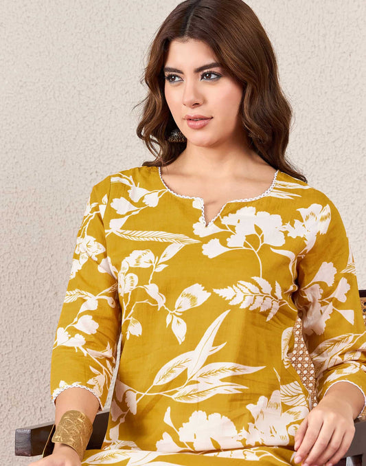 Cotton Printed Straight Kurti