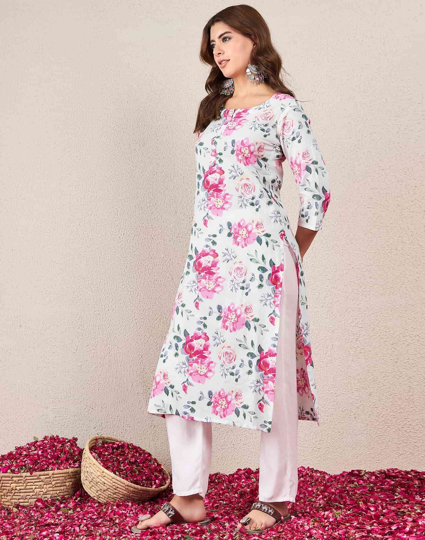 Cotton Printed Straight Kurti