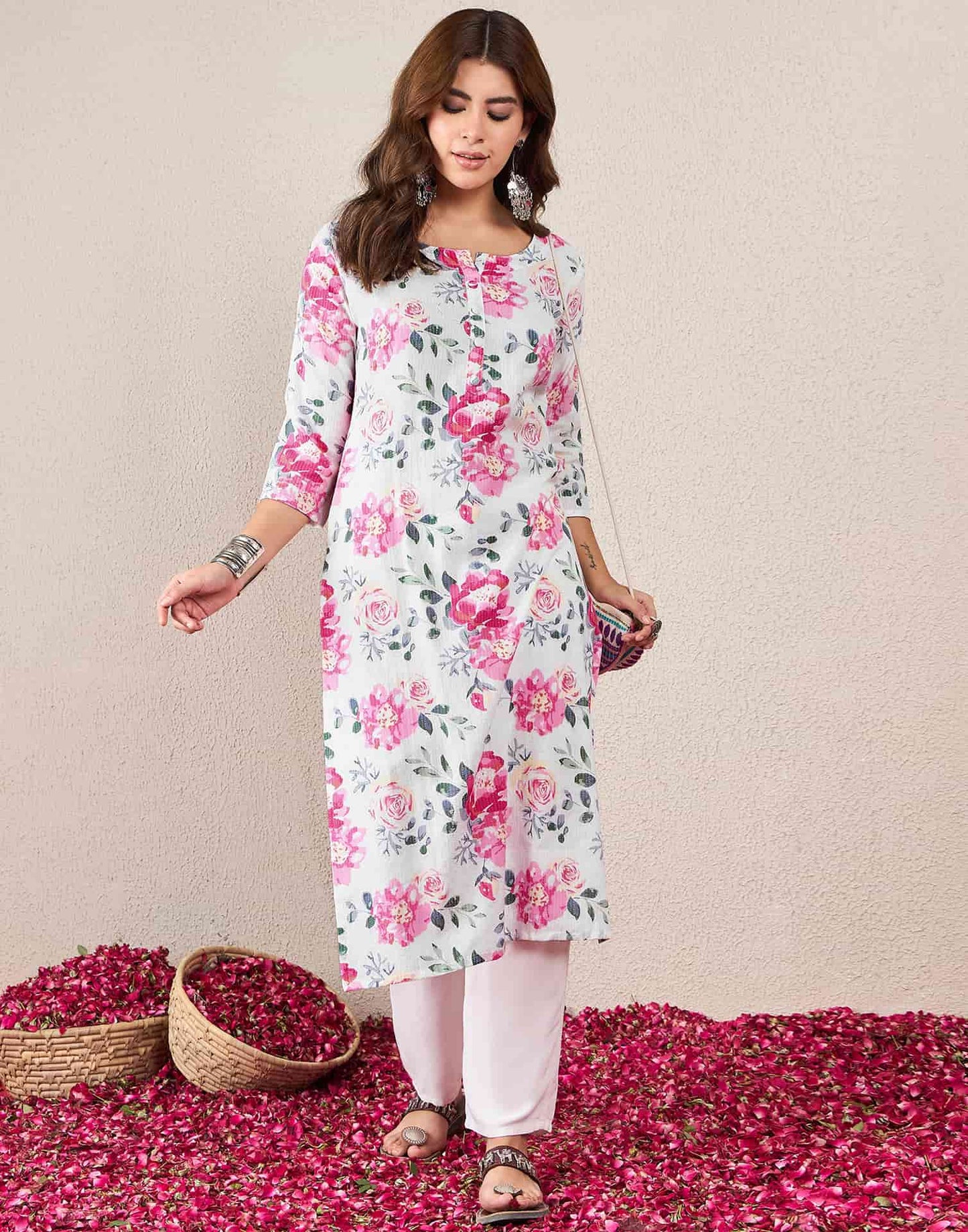 Cotton Printed Straight Kurti
