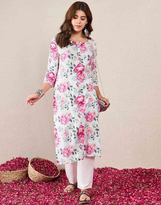 Cotton Printed Straight Kurti