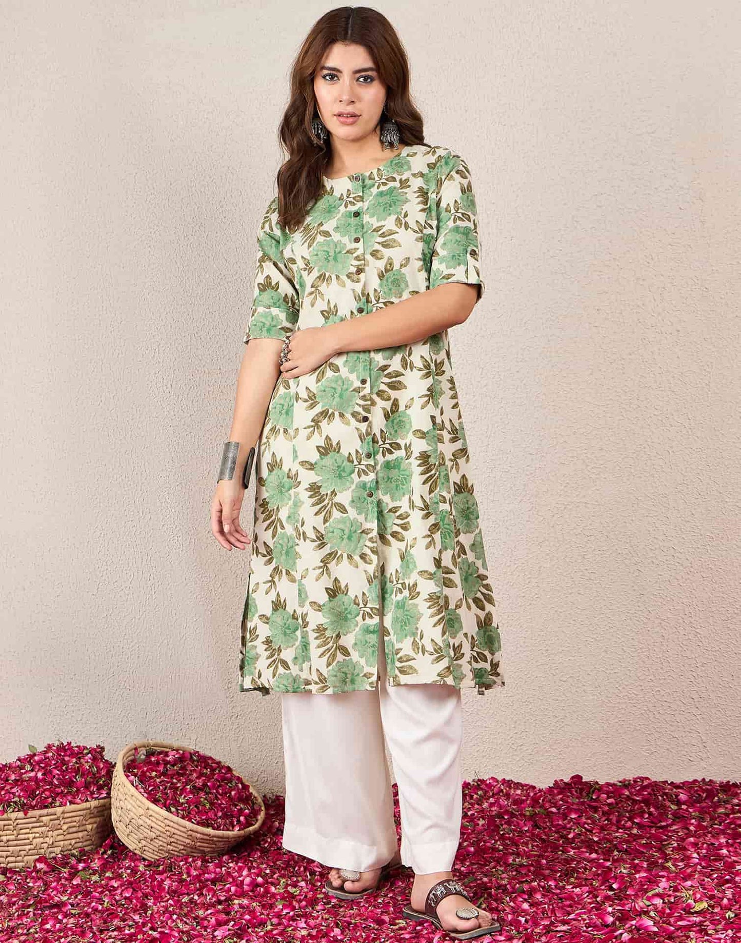 Cotton Printed Straight Kurti