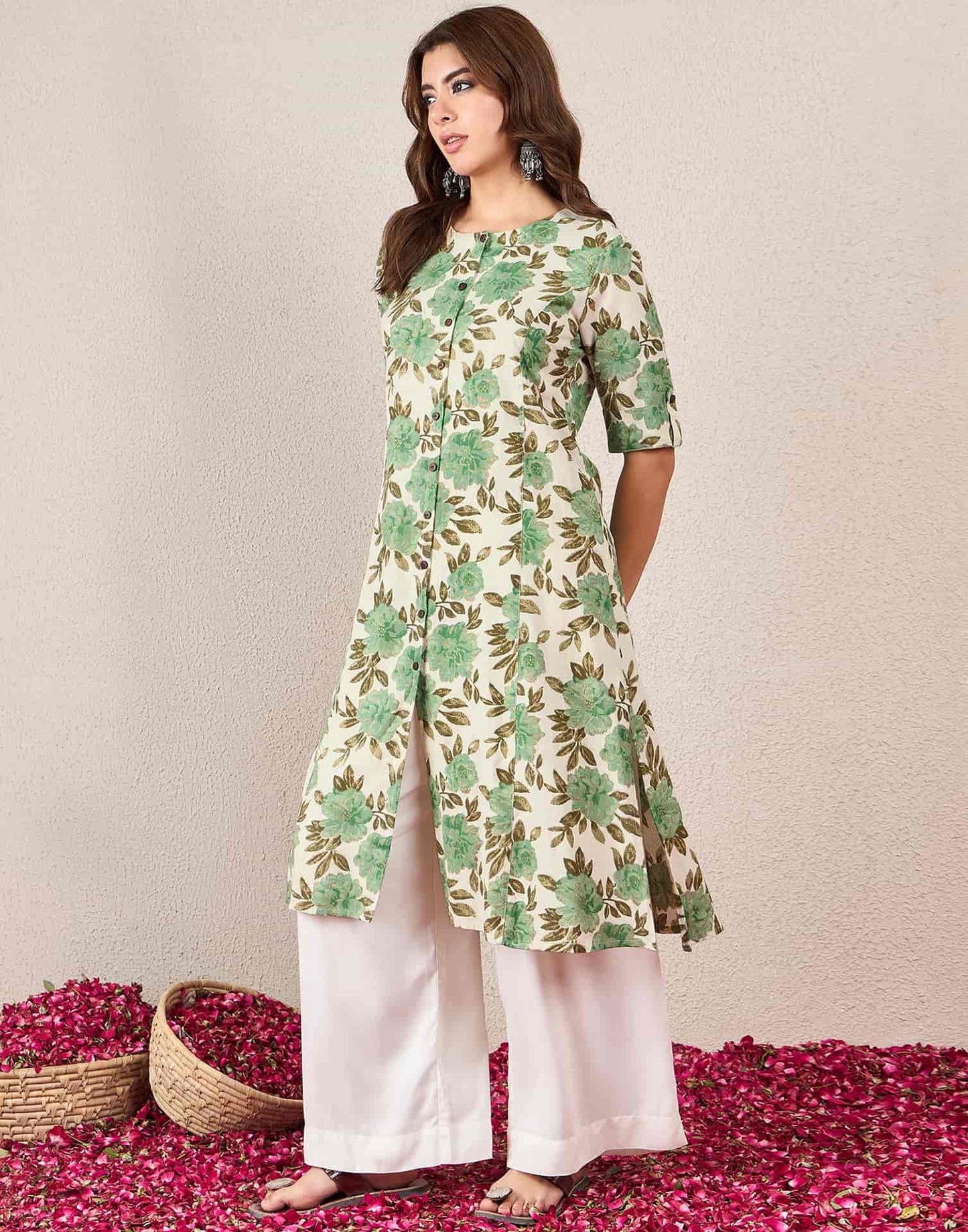 Cotton Printed Straight Kurti
