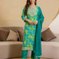 Rayon Printed Straight Kurta with Pant & Dupatta