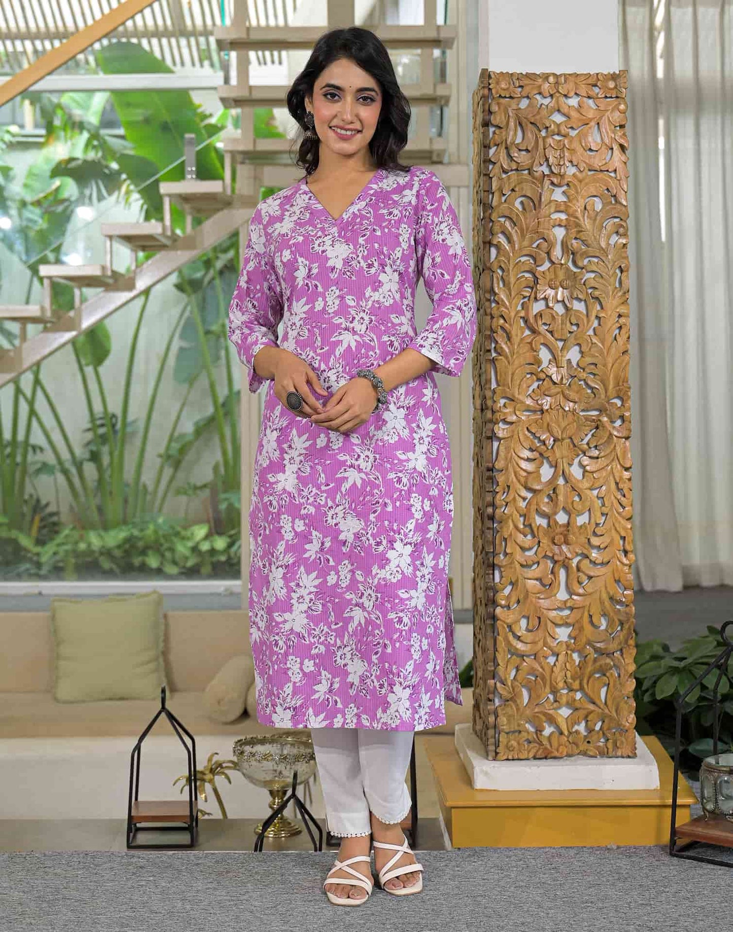 Cotton Printed Straight Kurti