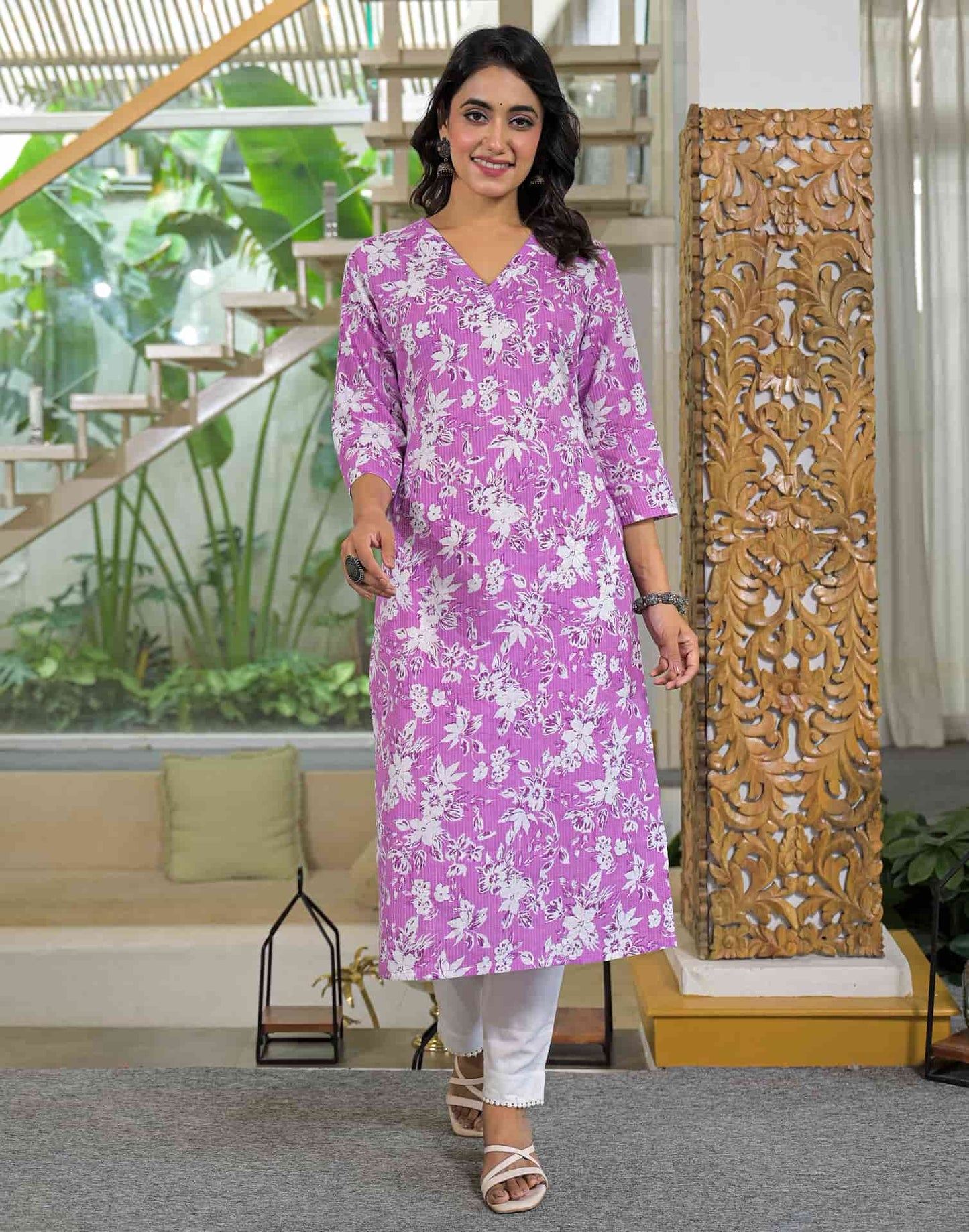 Cotton Printed Straight Kurti