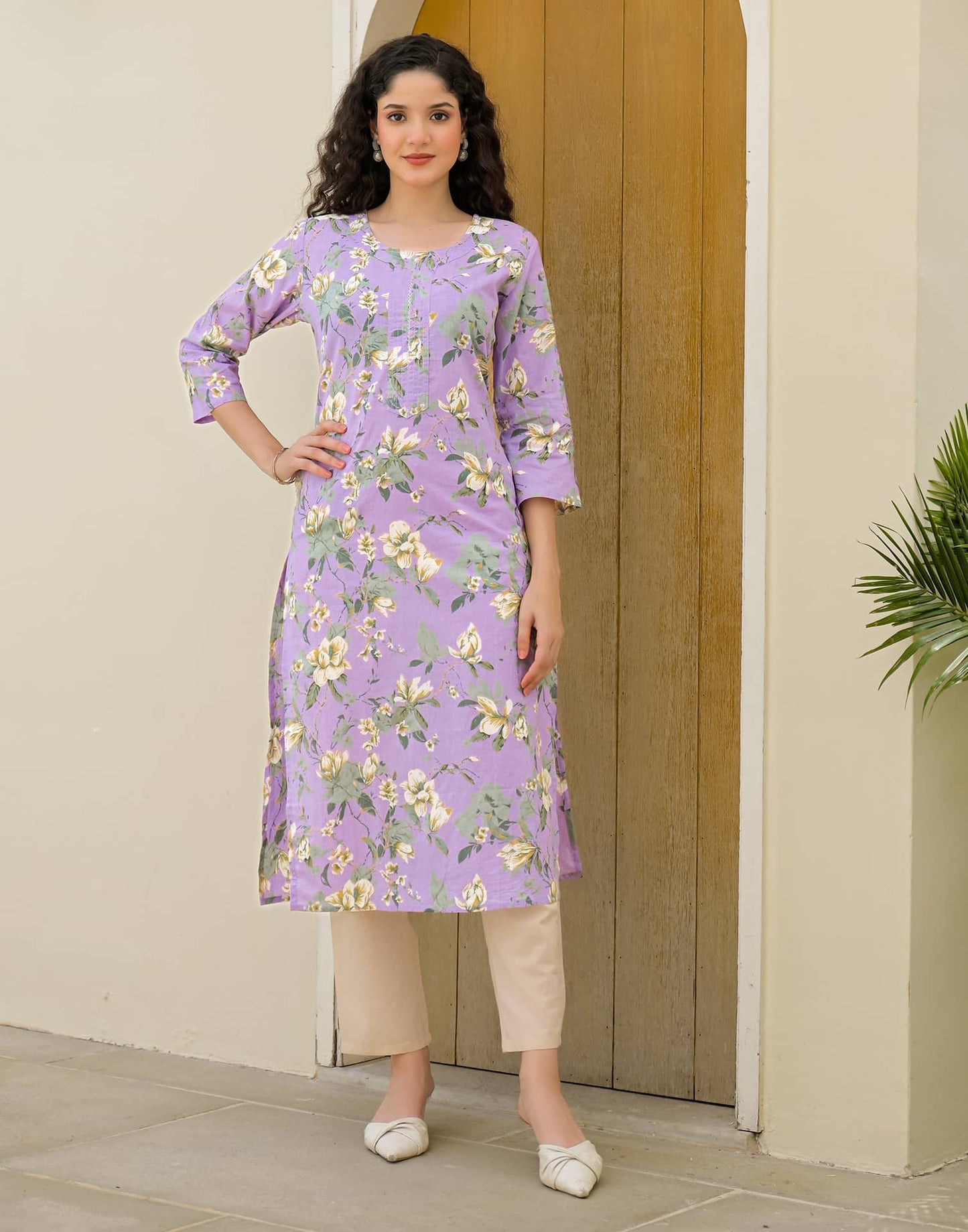 Cotton Printed Straight Kurti
