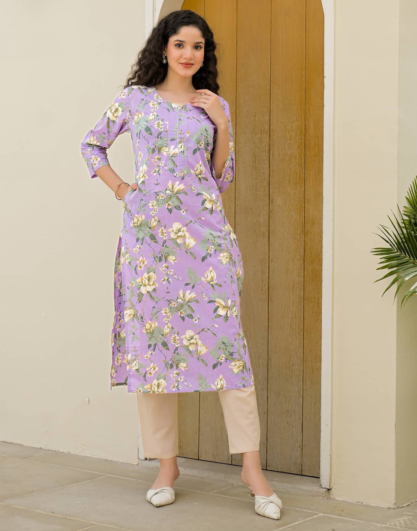 Cotton Printed Straight Kurti