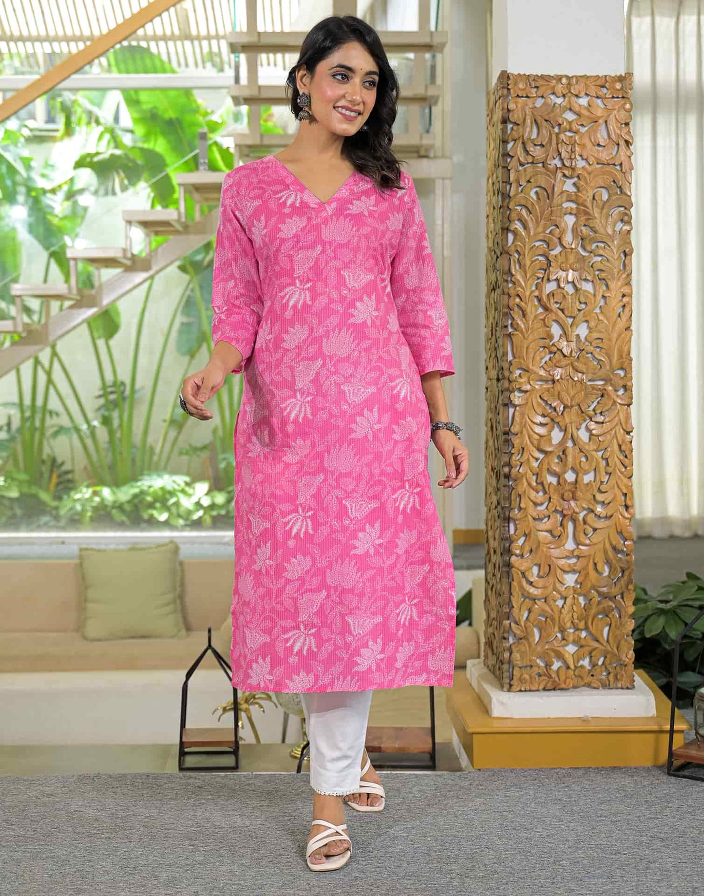 Cotton Printed Straight Kurti