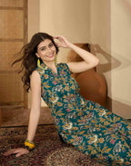 Skylee Rayon Printed V-Neck Co-ord Set For Woman