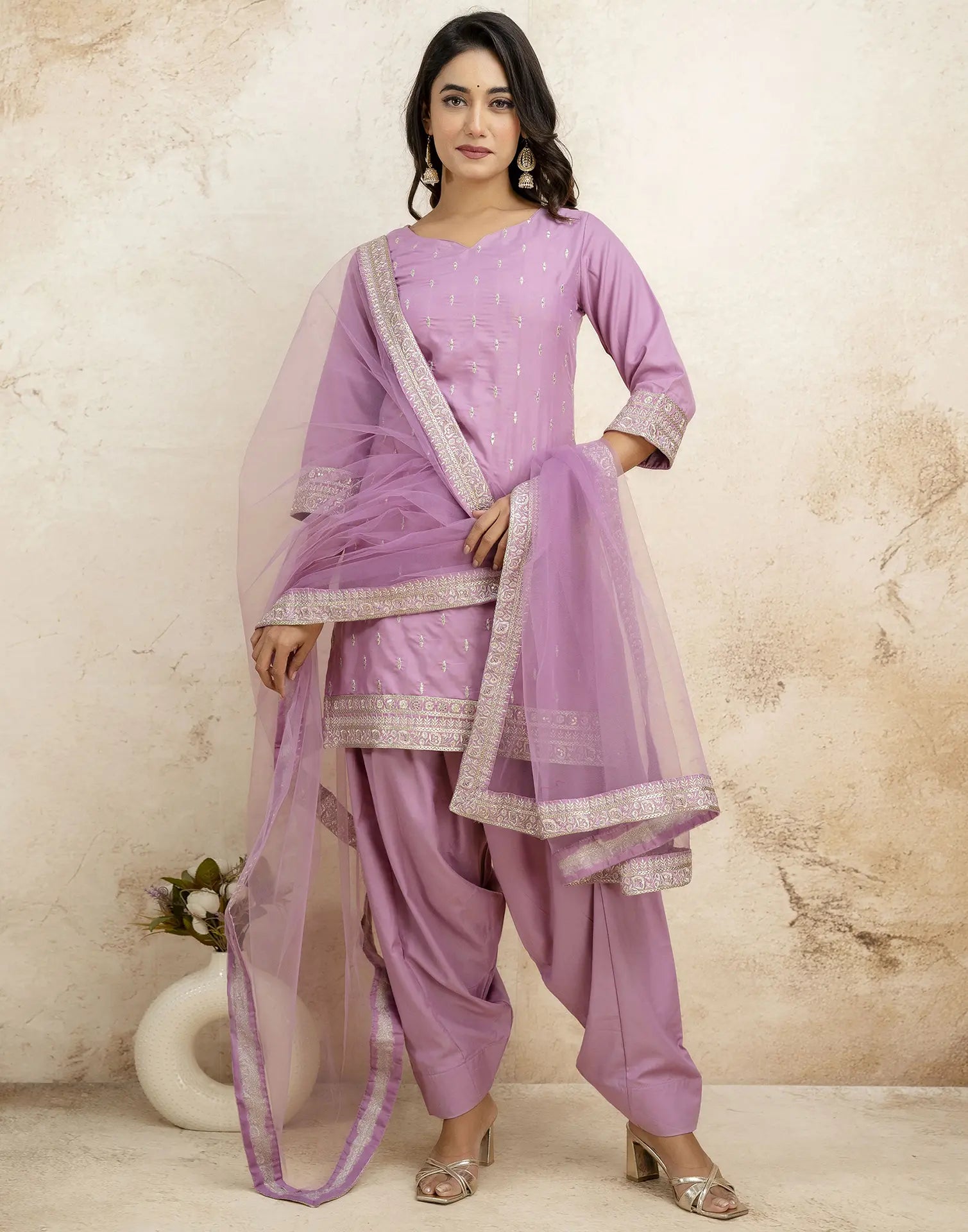 Poly Rayon Embroidered Straight 3 Piece Kurta Set