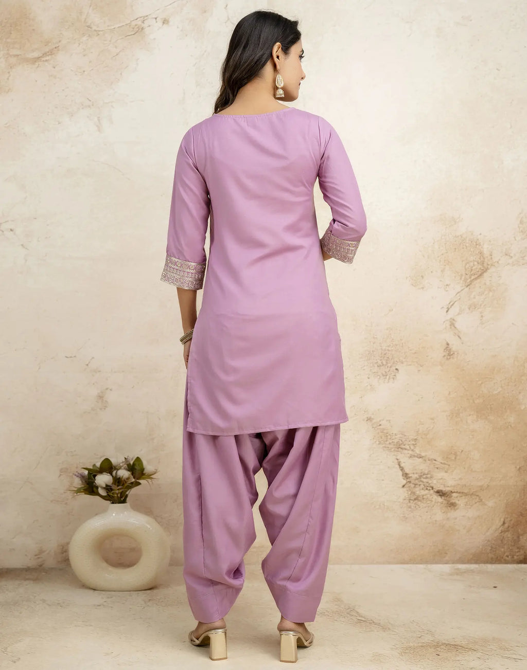 Poly Rayon Embroidered Straight 3 Piece Kurta Set