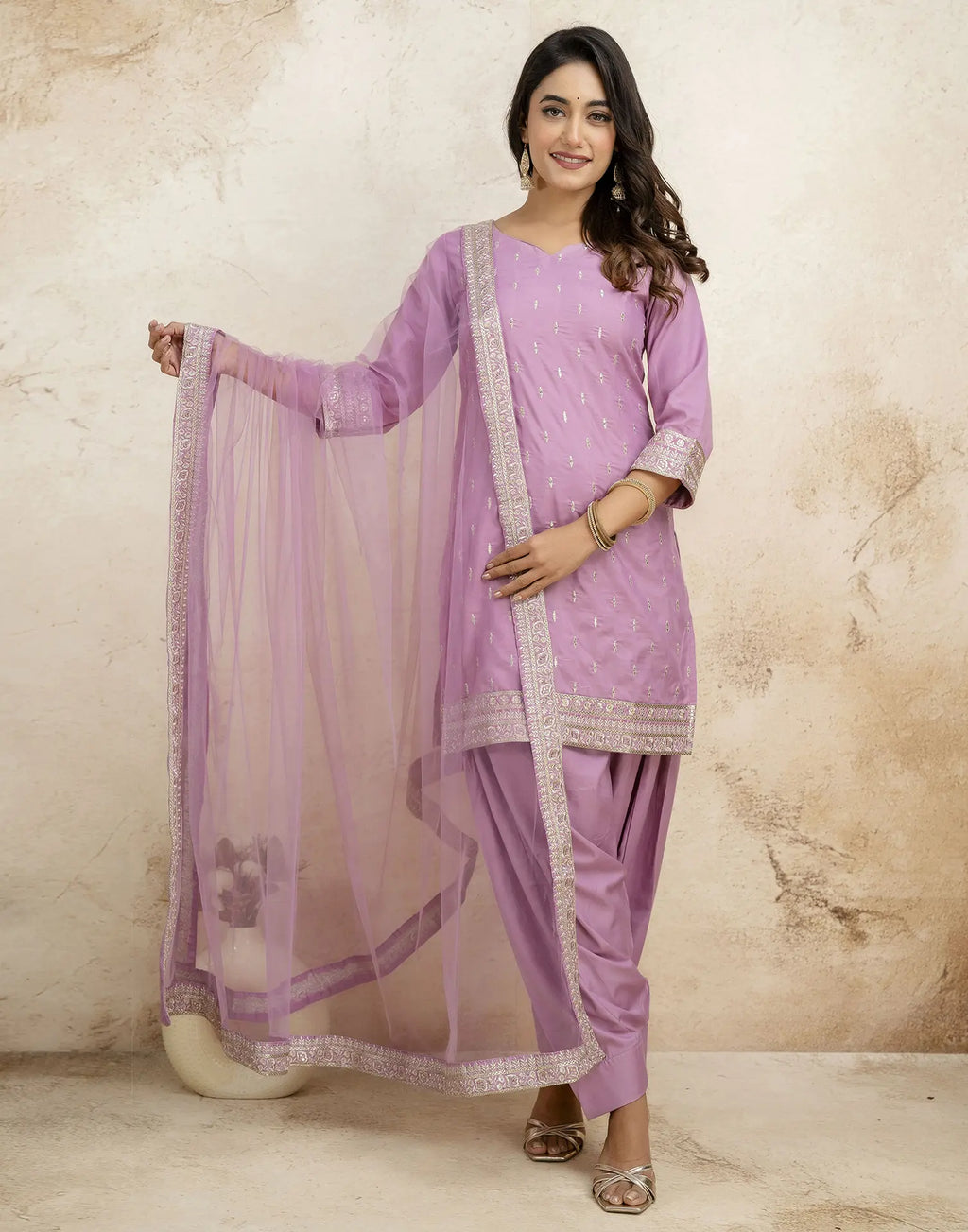 Poly Rayon Embroidered Straight 3 Piece Kurta Set