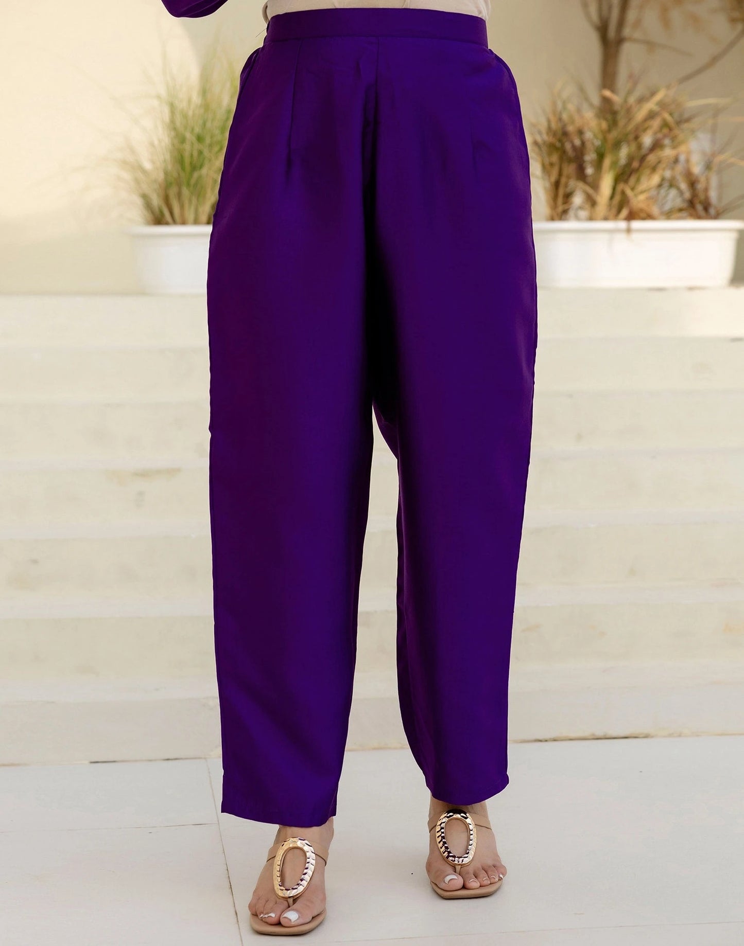 Affordable Purple Silk Embroidered Straight Kurta Set under 1299