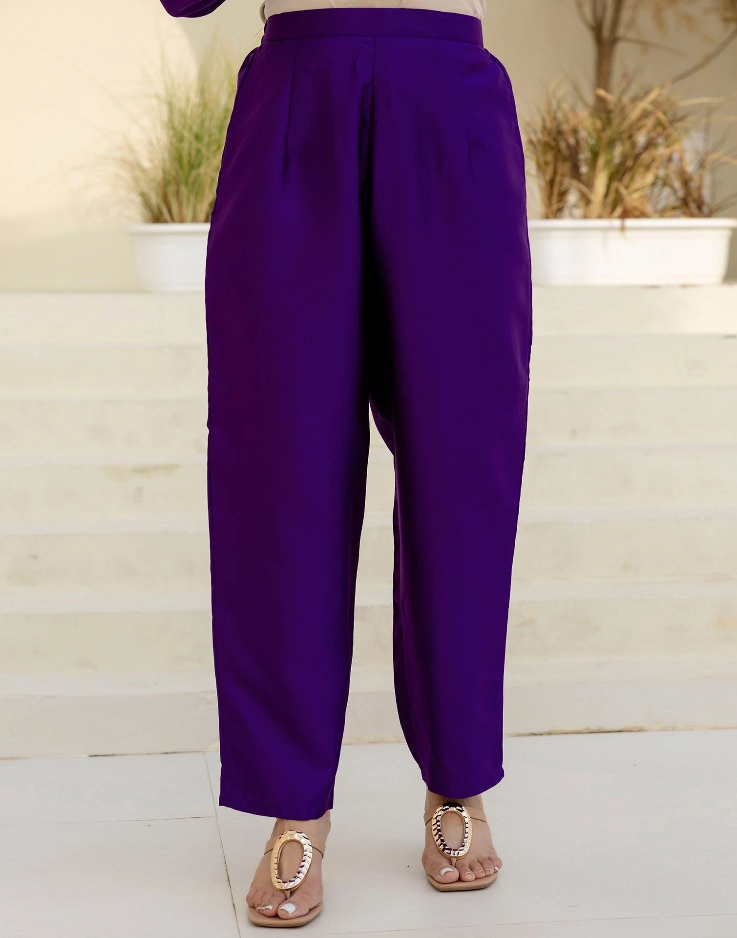 Affordable Purple Silk Embroidered Straight Kurta Set under 1299