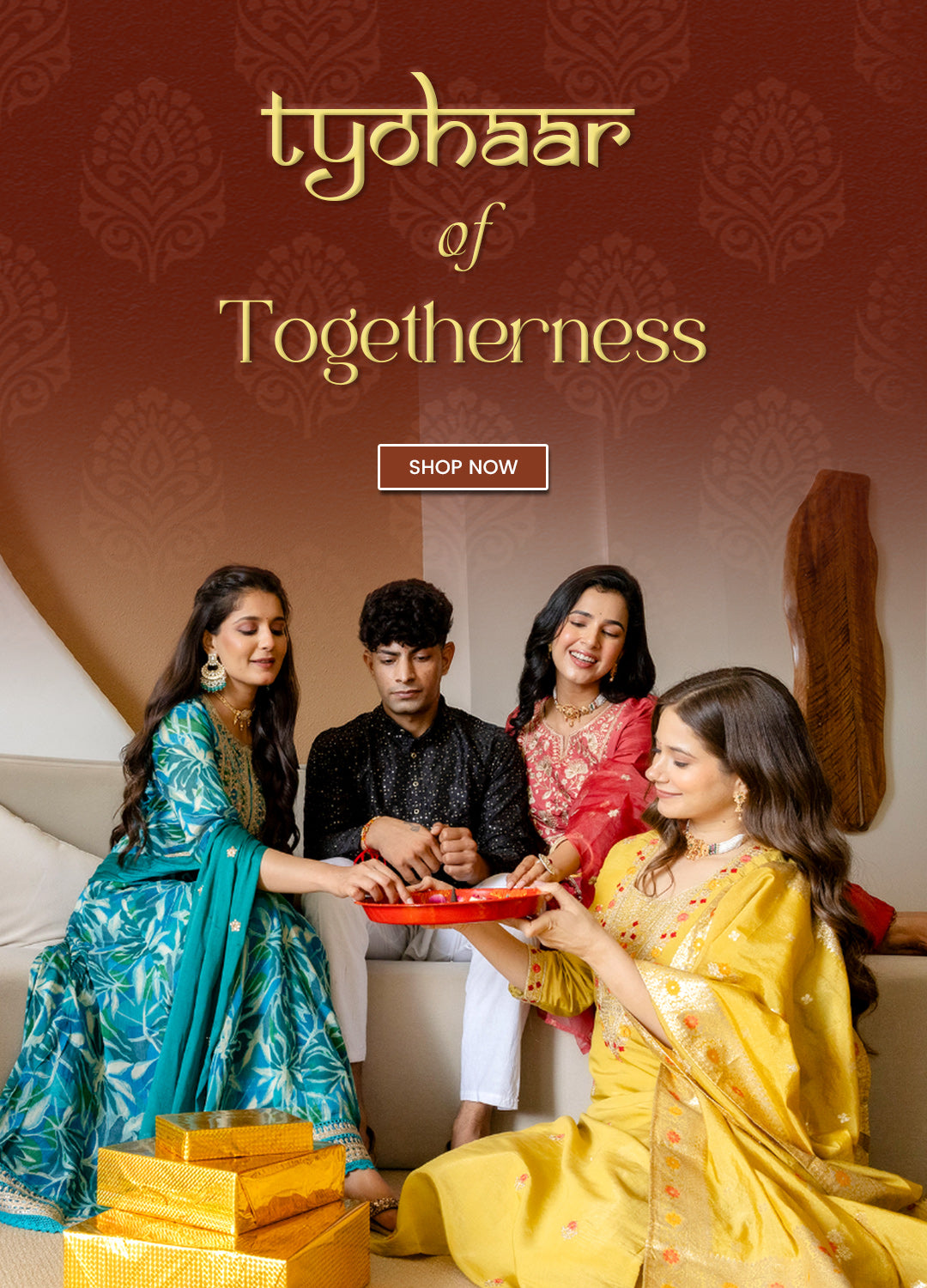 Festive kurta sets under 1000 – stylish embroidered kurti pant set with dupatta, affordable kurti set for Bhai Dooj celebration by Skylee