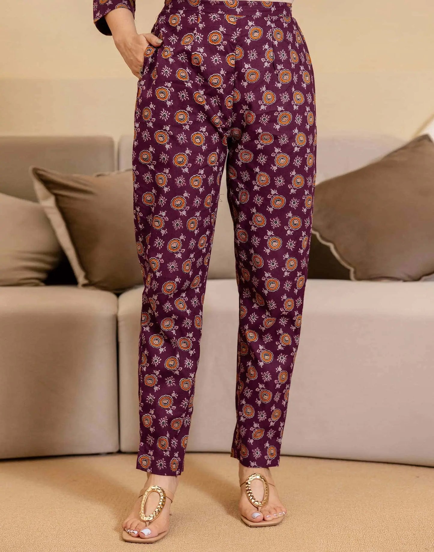 Cotton Printed Straight Kurta with Pant & Dupatta