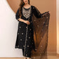 Silk Embroidered Straight Kurta with Pant & Dupatta