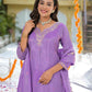 Tissue Silk Embroidered Straight U-Neck Kurta with Pant & Dupatta