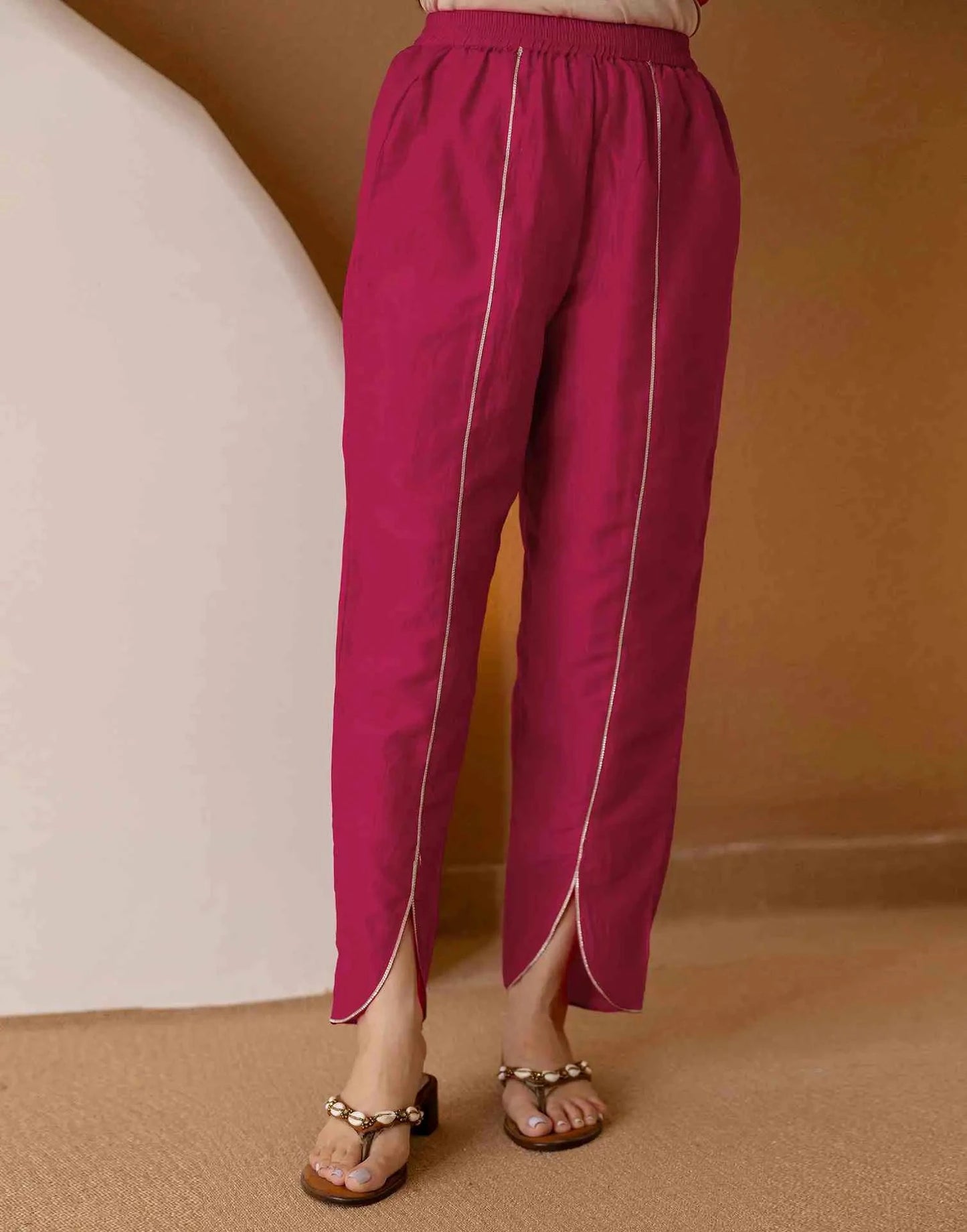 Chinnon Embroidered Straight Round Neck Kurta with Pant & Dupatta