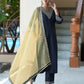 Silk Blend Sequins Embroidery Lace Straight Kurta with Pant & Dupatta