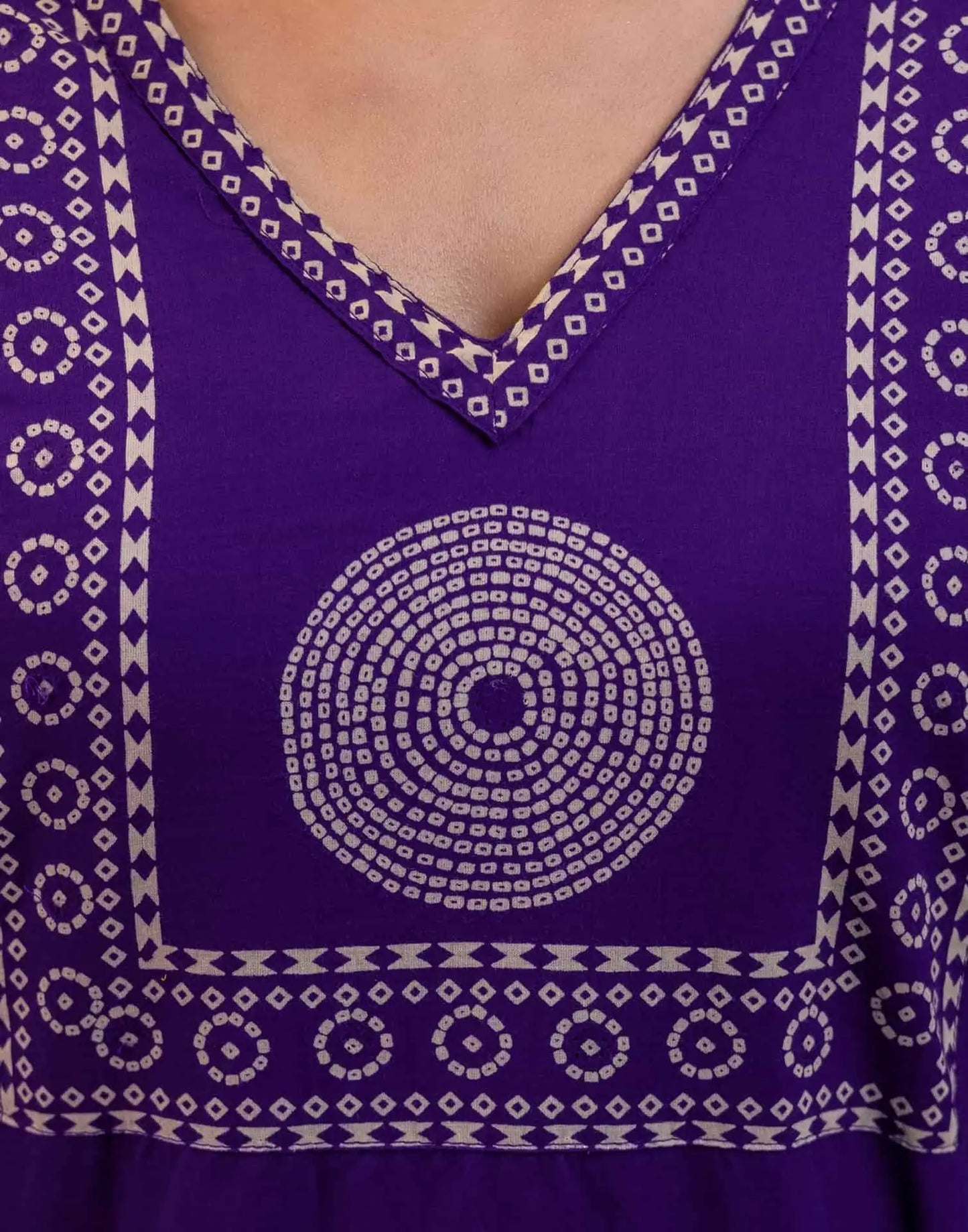 Affordable Purple Cotton Printed Straight Kurta Set Bandhani Print