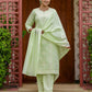 Affordable Green Silk Blend Embroidered Kurta Set with Pant & Dupatta