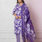 Affordable Purple Cotton Printed Straight Kurta Set under 799