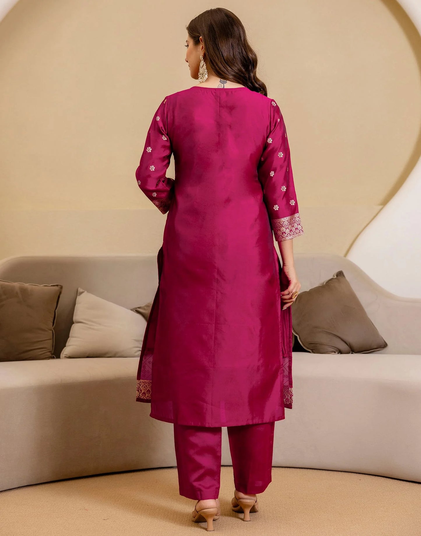 affordable slik kurta set 