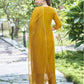 Affordable Yellow Silk V Neck Kurta Set with duppatta under 999
