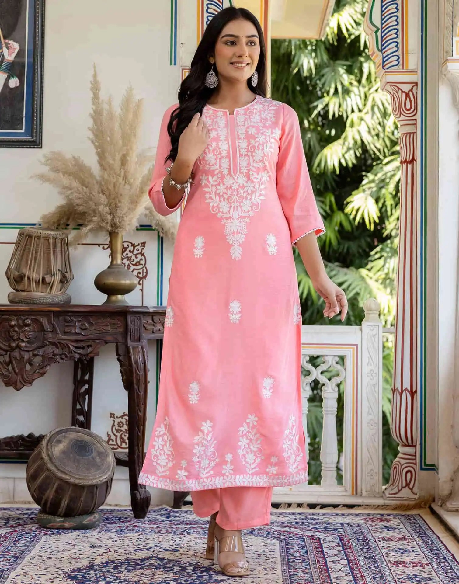 Skylee Rayon Printed Round Neck Co-ord Set For Woman