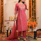 Pink Silk Embroidered Straight Kurta Set with Pant & Dupatta for Women under 1299 