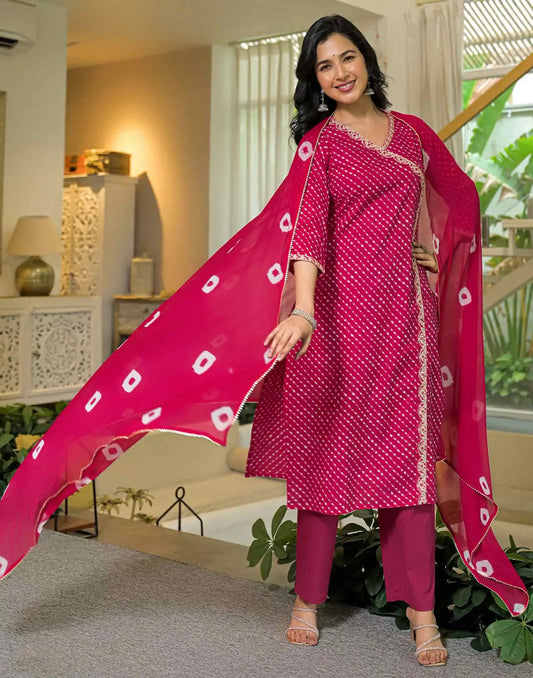 Cotton Printed Straight Kurta with Pant & Dupatta