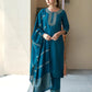 Cotton Blend Embroidery and Lace Straight Kurta with Pant & Dupatta