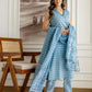 Affordable Blue Cotton Printed Straight Kurta Set with Pant & Dupatta under 999