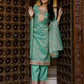 Skylee Light Green Organza Embroidered Straight Kurta Set for Women