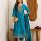 Blue Silk Embroidered Anarkali Kurta Set with Pant and Dupatta for Women Festive Wear under 1299