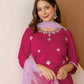 Chinnon Embroidered Straight Round Neck Kurta with Pant & Dupatta