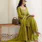 Silk Straight Embroidery Square Neck Kurta with Pant & Dupatta