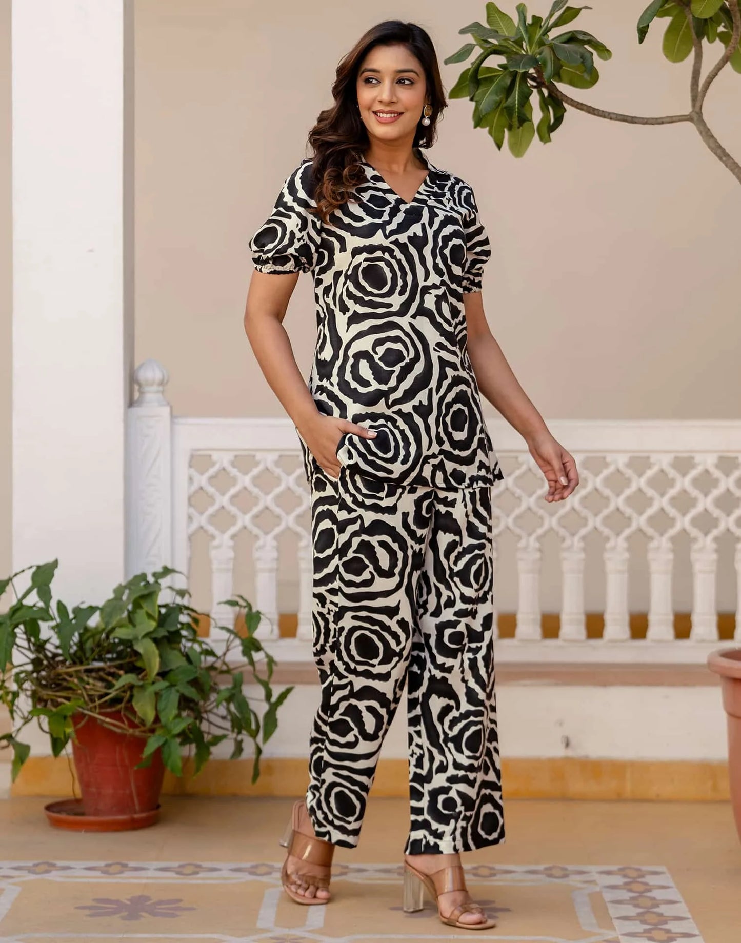 Black cotton affordable co-ord set