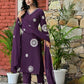 Cotton Straight Embroidery V-Neck Kurta with Pant & Dupatta