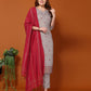 Embroidered Cotton Kurta Set with Dupatta under 999 V-Neck Kurti Set