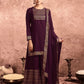 Purple Cotton Printed Straight Kurta with Pant & Dupatta  Festive Wear under 1000