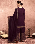Poly Rayon Foil Print Straight 3 Piece Kurta Set