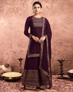 Poly Rayon Foil Print Straight 3 Piece Kurta Set